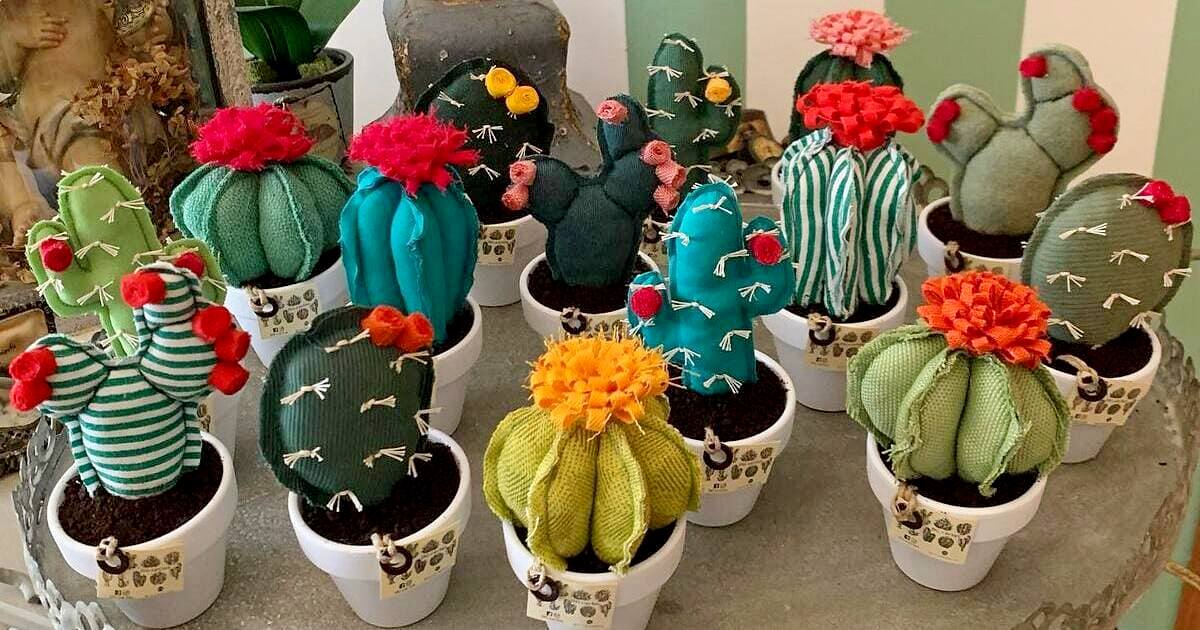 piante grasse finte fatte a mano in Sicilia - DGCactus